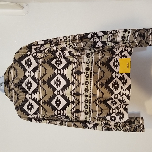 WESC Unisex Cord Trucker Light Blanket Shacket Tribal Boho Southwestern Print - Picture 4 of 17